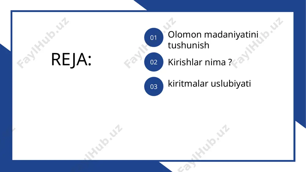 a ergashib ketayotganining sababi ham shunda. har zamonda buzuqlikni, faxshni, bexayolikni har xil nomlar, yaltiroq shiorlar bilan oqlashga intiladigan, targ‘ib qiladigan axloqsiz toifalar chiqib turgan. bunday buzuqliklarni. islom dini doimo qoralab kelgan. demak, ommaviy madaniyat kabi buzuqlikni targ‘ib qilayotgan tahdidlardan chetda bo‘lish har bir musulmon kishining zimmasidagi vazifa ekan. payg‘ambarimiz muhammad sollalohu alayhi vasal- lam: “. hayo iymondan bir juzdir”, – dedilar. dinimiz hayoni iymon darajasiga ko‘targan bir o‘rinda, barcha mo‘min kishilar ommaviy madaniyat kabi axloqsiz- liklardan chetda bo‘lishi, farzandlari, do‘st-u birodar- larini ham bu ishlardan ogohlantirishi lozim bo‘ladi. fikrat.uz saytidan olindi. kirishlar nima ? 02 8 kirishlar va kiritmalarning qo‘llanishi kirishlar gapda muallifning fikrga munosabatini ko‘rsatadi. fikrga taxmin, ishonch, tasdiq, inkor, hayrat kabi munosabatlarni ifodalaydigan, shuningdek, fikrning tartibi, dalillanishi, xulosalanishini ko‘rsatadigan kirishlar mavjud. doim vergul bilan ajratiluvchi bu birliklardan to‘g‘ri foydalanish jumlaning ta’sirchanligini oshiradi. misollar: bizga turli xil takliflar bilan chiqishdi, tabiiyki, hammasini rad etdik. sinfdoshlarimga, xususan, anvar va …