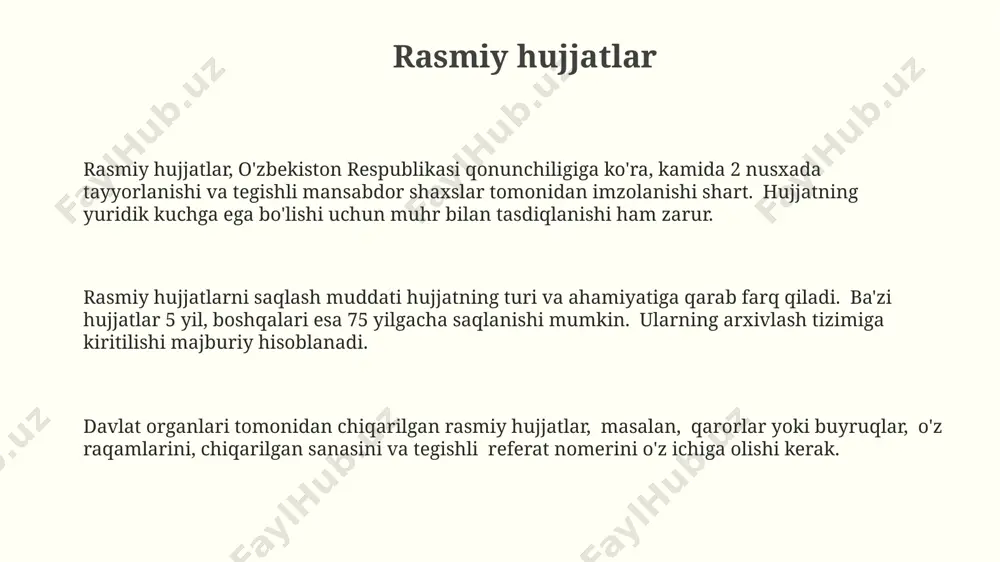 teriallari joy olgan. ma'lumot nima? ma'lumot manbalari turlicha: odamlar, kitoblar, ma'lumotlar bazalari, sensorlar va boshqalar. ularning ishonchliligi 0 dan 1 gacha bo'lgan ishonchlilik koeffitsienti bilan baholanadi. ma'lumot – bu tashqi dunyodagi ob'ektlar, hodisalar va jarayonlar haqidagi aks ettirish bo'lib, ular miqdoriy va sifat jihatdan 100 dan ortiq xususiyatlarga ega bo'lishi mumkin. ma'lumotni qayta ishlash jarayoni 3 bosqichdan iborat: qabul qilish, tahlil qilish va talqin qilish. har bir bosqichda ma'lumotning sifatini oshirish mumkin. ikkilamchi manbalar ikkilamchi manbalarning ishonchliligi, ular asoslangan birlamchi manbalarning soni, sifati va muallifning malakasiga bog'liq bo'lib, manbaning ob'ektivligi kamida 70% darajasida baholanadi. ikkilamchi manbalar birlamchi manbalardan olingan ma'lumotlarni qayta ishlash, tahlil qilish va umumlashtirish natijasida 2-3 yoki undan ortiq bosqichda yaratilgan hujjatlar, asarlar yoki yozuvlardir. ikkilamchi manbalar, masalan, entsiklopediyalar, darsliklar, ma'ruza matnlari kabi, birlamchi manbalardagi faktlarni tizimli ravishda taqdim etadi va 50% dan ortiq interpretatsiyaga ega bo'lishi mumkin. ommaviy axborot vositalari o'zbekistondagi ommaviy axborot vositalari soni 2023 yilda …