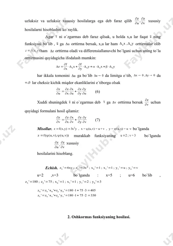 = = - = - þ = 1 1 2 2 2 2 1 2 1 2 1 2 1 2 cos = a b ; cos ¶ ¶ ¶ ¶ ¶ ¶ ¶ ¶ z x x y xy ; x = + = = = 2 2 6 4 2 ; z y x = 1 , y = 2 да z , z y ¶ ¶ ¶ ¶ a ¶ ¶ b z e z x z y = + = × - × = cos cos 6 1 2 4 1 2 2 cos , cos a b dx x x y dx dx dy dy dx dy = - = - = - = - = - = + = = + = - 1 2 2 2 2 3 1 2 0 2 2 1 2 1 2 ; dy = y ; 1 …
