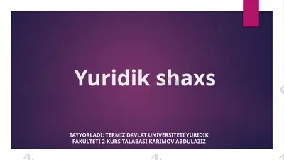 yuridik shaxs — PPTX