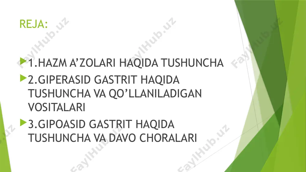 kislota bilan qo'llash lozim bo'ladi. xlorid kislota oshqozon bezlarining faoliyatini oshiradi, tem ir moddalarini ichakda so'rilish uchun tayyorlaydi, m ikroorganizm larga qarshi ta’sir etadi, oshqozonda achish jarayonlarini yo'qotadi, oshqozon osti bezi faoliyatini reflektor yo'l bilan oshiradi. omeprazol moddasi kimyoviy jihatdan simetidinga o'xshaydi, h, gistaminoretseptorlami falajlaydi, oshqozon sekretsiyasini kuchli ingibitori hisoblanadi. modda oshqozon parietal hujayralarining sekretor membranalari na - k-atf - azasini ingibirlab, «proton srich» faoliyatini falajlaydi, vodorod ionlari oshqozonning ichiga o'tolmaydi, shu tufayli hci kislotaning hosil bo'lishi kamayadi. omeprazol lipofil modda bo'lgani uchun oshqozon-ichak shillig'ining parietal hujayralariga oson o'tib, sitoprotektor ta’sir ko'rsatadi, shu a’zolar shilliqlarining himoyachisi hisoblanadi. modda oshqozon 12 barmoqli ichak yarasining hamma bosqichida, peptik yaralarda va boshqa moddalarning ta’siri bo'lmaganda samarali shifobaxsh ta’sir ko'rsatadi magniy oksid kuchli neytrallash xususiyatiga ega, ta’siri sekin boshlansa ham, faolligi natriy bikarbonatdan 3-4 barobar ortiqroq, kimyoviy jarayonda co, hosil bo'lmaydi. qonga kam so'riladi, ko'p miqdorda qo'llanilsa, oshqozon peristaltikasini oshirish mumkin. almagel-kompxeks modda, alyuminiy …