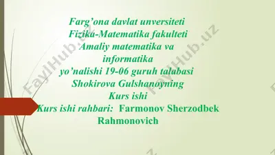 c# dasturlash tili haqida kurs ishi — PPTX