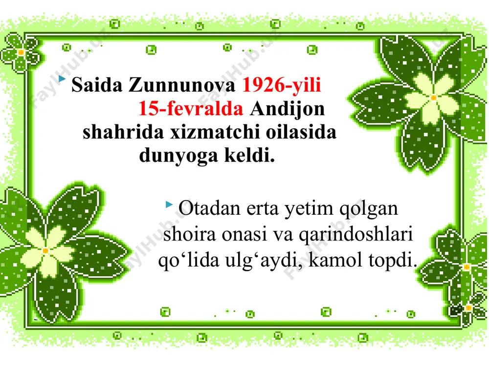 ahorning yellarimi sochlarimni silagan?! ming gulshanning gullaridan rohatbaxsh bu qo‘lchalar baxtga ko‘mib yuragimni, yuzlarim erkalagan... “qizimga” she’ri «jahon mening bag‘rimdami yo men jahon bag‘rida, yuz bahorning yellarimi sochlarimni silagan?!» misralari qanday hayotiy lavhani ko‘z oldingizda gavdalantirayapti? she’rda qo‘llangan «oqshom», «oy», «oppog‘im» so‘zlarining mazmuniy bog‘liqligi orqali yuzaga chiqayotgan badiiyatni sharhlashga urining. tabiat va inson uyg‘unligini qayd etish orqali ko‘zda tutilgan maqsadni ilg‘ashga urining. bilimingizni sinang! buvilar duoga qo‘llarin ochib, «boshi toshdan bo‘lsin», — der jigarlarin. buvalar yelkaga ortib, opichib, «boshi toshdan bo‘lsin», — der jigarlarin. aziz buvijonlar, aziz buvalar, yodingizda bo‘lsin yana bir tilak. boshi toshdan bo‘lsin jigarlaringizning, ammo tosh bo‘lmasin ko‘ksida yurak. buvilar duoga qo‘llarin ochib… yuz yil umr ko‘rsam, yuz yil she’r yozsam, yuz yil ta’rifingni aytsam muttasil. baribir, sevgili yor rasmini chizmoqqa munosib rang topolmayin chamanda tentirab yurgan rassomday, sening tasviringga so‘z axtararman. so‘zlar sarasidan shu bugungiday. yuz yilgi she’rimni yig‘salar hamki, bo‘lmaydi dildagi sevgimday asil, ey, mening …