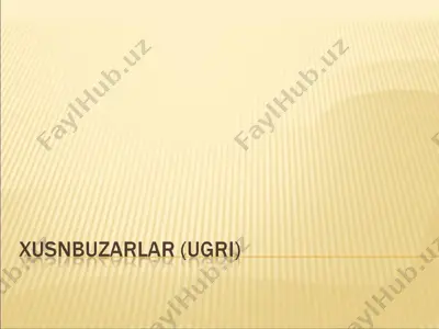 xusnbuzarlar (ugri) — PPT