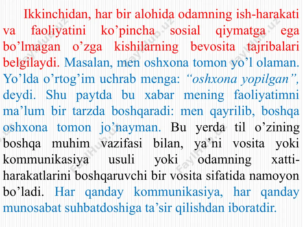 uning ta’rifini subyektning o’z ta’rifiga anglanilgan yoki anglanilmagan tarzda o’xshatilishi orqali tushunish usulidir. odamlar o’zaro birgalikda harakat qilish vaziyatlarida boshqa kishini o’zining o’rniga qo’yib ko’rishga uringan holda uning ichki holati, niyatlari, o’y-fikrlari, mayllari va his-tuyg’ulari haqida taxmin qiladilar. refleksiya — (lotincha aks ettirish) – o’z fikr va kechinmalarini tahlil qilib mulohaza yuritish, ya’ni muloqotga kirishuvchining suhbatdosh uni qanday idrok etayotganligini anglash. kishini kishi tomonidan idrok qilishini ikkilangan oynadagi aks ettirishga o’xshatish mumkin. odam boshqa kishini aks ettirar ekan, shu bilan birga o’zini ham aks ettiradi, agar kishi o’zi muloqotga kirishadigan kishilar haqida to’liq, ilmiy asoslangan axborotlarga ega bo’lsa, ular bilan bexato aniqlikda o’zaro ta’sir o’rnatishi mumkin. biroq subyekt hamma vaqt bunday aniq ma’lumotga ega emas. shuning uchun u boshqalar xatti-harakatining sabablarini o’ylab chiqishga majbur bo’ladi. boshqa kishining harakatlarini tushuntirish uchun faoliyat motivlari, his-tuyg’ular, intilish va fikrlashning o’ylab chiqarilishi kauzal atribusiya deb ataladi. o’qituvchilar tomonidan bola harakatlarining shunday sababini talqin qilinishi …