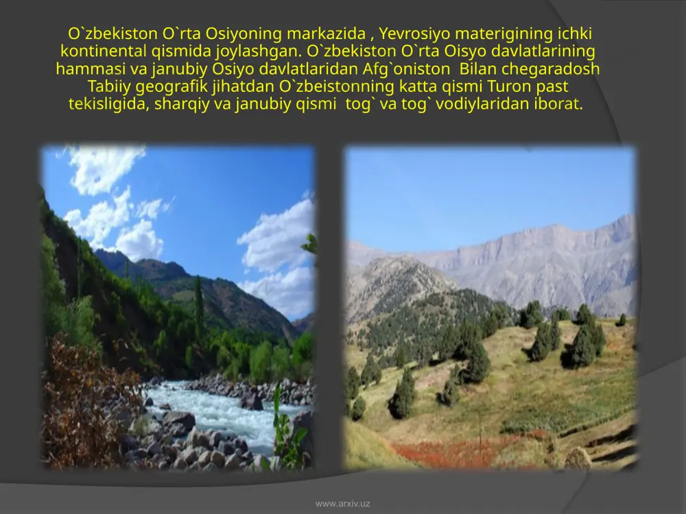 zog`istonning tekislik qismi uchun suv muammosi eng ustivorligi bilan tavsiflanadi. suv taqchilligi ko`plab halq xo`jaligining sohalarini rivojlantirishni cheklaydi., boz ustiga mavjud suv resurslarini ifloslanib borayotganligi muammoni yanada keskinlashishiga va tenglikni kuchayishiga ta`sir etmoqda. www.arxiv.uz suv resurslarini ifloslanishi bilan bog`liq ekologik muammolar. xx asrning 50-60 yillarida o`rta osiyoda suv muammosi amalda hali kun tartibida bo`lmagan. 60-yillarning oxiridan bu muammo tarkib topa boshladi. 70-80 yillarda shakllanib bu jarayon ham davom etmoqda. muammoni tarkib topishga vohalardan chiqayotgan qaytgan suvlarni 31 kub km bir qismini amudaryo va sirdaryo xavzalariga tashlanishi bilan bog`liq. bu hodisa daryo suvlarining ifloslanishiga olib keladi. kollektor – zovur suvlar (kzs) tarkibida suvda eriydigan tuzlar, mineral o`g`itlar , pestitsidlar, sanoat , , kommuna – maishiy va fermalarning oqava suvlari hamda boshqa toifadagi organik biogen, kimyoviy tozalanmagan suvlarni qo`shilishi tufayli amudaryo termezdan, sirdaryo uchqo`rg`ondan boshlab ichimlik sifatida foydalanish uchun mutloqo yaroqsiz. boz ustiga suvning minerallashuv darajasini me`yordan 2 – 5 barovar ortib …
