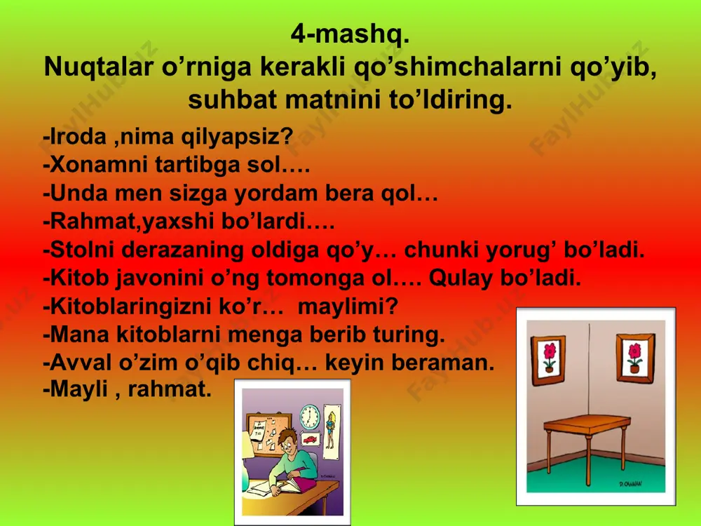 harakatni bajarish istagini ifodalash dars ishlanma - Page 5