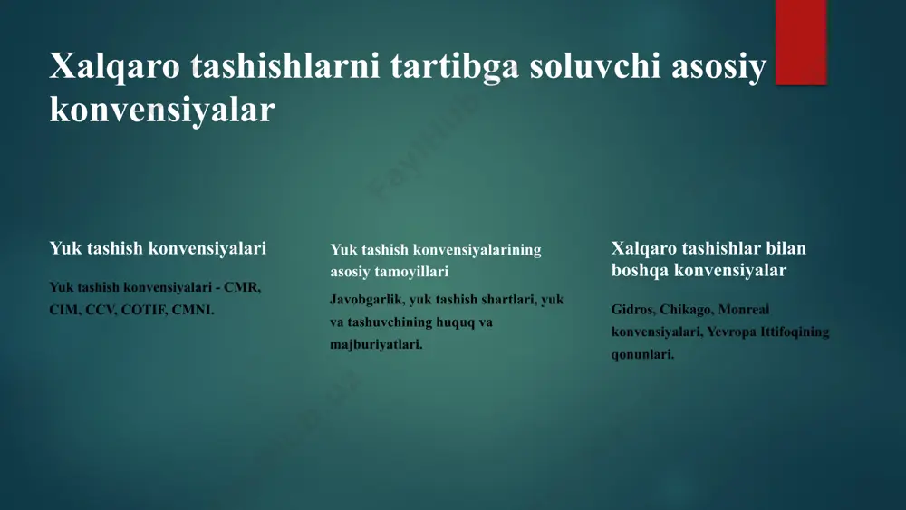 xalqaro tashishlarni huquqiy jihatdan tartibga solish - Page 3