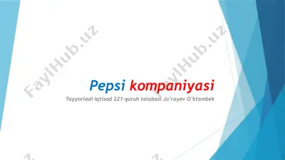 pepsi kompaniyasi — PPTX