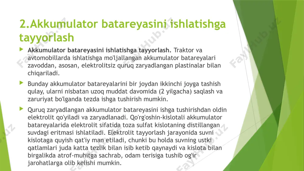 qo'rg'oshin-kislotali akkumulator batareyasi - Page 3