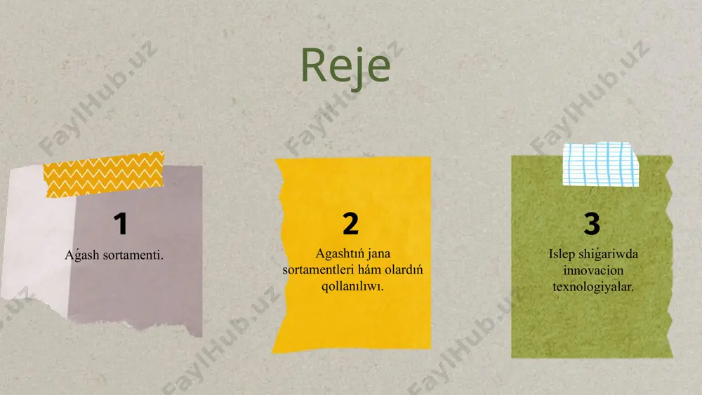 m tesik tesiw sıyaqlı processlerdi anıq hám nátiyjeli orınlaydı. 3d baspa - agash materiallarınan paydalanatuģın 3d baspa texnologiyası jaratıldı. bul texnologiya járdeminde quramalı formalar hám dizaynlar jaratıw múmkin, bul bolsa qurılıs hám mebel sanaatında jańa imkaniyatlar ashadı. qáwipli zatlardı anıqlaw texnologiyaları aǵashtıń ekologiyalıq tazalıǵın tekseriw ushın zamanagóy texnologiyalar, máselen, spektral analizatorlar hám lazer texnologiyaları qollanılmaqta. bul aǵashtı shiyki zat sıpatında islep shıǵarıwda qáwipli zatlar hám ximiyalıq aralaspalardı anıqlawǵa járdem beredi. ekologiyalıq qayta islew hám qayta islew texnologiyaları agashtı ekologiyalıq jaqtan taza qayta islew texnologiyaları rawajlanbaqta. máselen, suwdi únemlew hám agashtı qurgaq hám ıssı sharayatlarda qayta islew sıyaqlı jana usıllar islep shigilgan. bul usıllar aǵashtı uzaq múddet saqlaw hám onıń shıdamlılıǵın arttırıwǵa járdem beredi. biotexnologiyalar - agashti qayta islew hám saqlaw procesinde mikroorganizmler hám biologiyalıq usıllardan paydalanıw keńeymekte. biotexnologiyalar arqalı aǵashtıń shıdamlılıǵın arttırıw, bakteriyalardı joq etiw hám ekologiyalıq qáwipsizlikti támiyinlew múmkin. modulli qurilis texnologiyaları - agashtan tayarlangan moduller járdeminde qurılıstıń nátiyjeliligi …