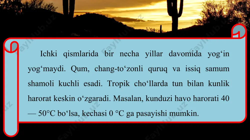 tropik cho‘llar va subtropiklar (afrika) 6-sinf - Page 4