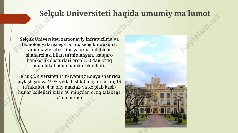selçuk universiteti haqida taqdimot - Page 3