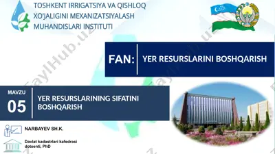 yer resurslarining sifatini boshqarish — PPTX