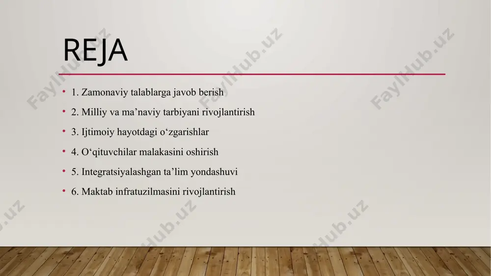’lim sifatini oshirishda muhim o‘rin tutadi. xulosa ta’lim va tarbiyani takomillashtirish o‘zbekistonning kelajagi uchun poydevor bo‘lib xizmat qiladi. shu bois davlat, jamiyat va oilaning birgalikdagi harakatlari orqali maktab tizimini yangilash va zamonaviylashtirish muhim ahamiyatga ega. e‘tiboringiz uchun raxmat image1.jpg /docprops/thumbnail.jpeg
