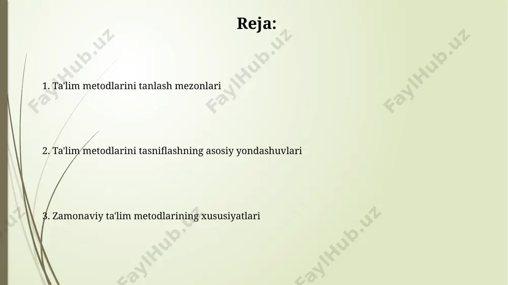 o'quvchilar o'zlarini mustaqil fikrlash va muammolarni hal qilishda yanada samaraliroq his qilishganini ta'kidlashdi. innovatsion o'qitish usullaridan biri bo'lmish "o'yinlashtirilgan o'qitish" yondashuvi, 5-10 yoshli bolalar uchun samarqanddagi 2 ta maktabda samarali qo'llanilmoqda va o'quvchilarning faol ishtiroki orqali bilim olish darajasini 15% ga oshirdi. o'qitish usullarini tanlash mezonlari ўқув жараёнининг самарадорлигини ошириш учун 3 тадан кам бўлмаган турли услубларни интеграциялаш (масалан, эксперимент, мунозара ва мустақил иш) ва бухоро вилоятидаги мактабларнинг ўқув дастури талаблари, шунингдек, синфдаги ўқувчилар сони (25 нафаргача бўлганда индивидуал ёндашувни қўллаш мумкин) ҳисобга олиниши зарур. ўқитиш услубларини танлашда ўқувчиларнинг ёш хусусиятлари (масалан, 7-10 ёшли болалар учун ўйинли усуллар, 15-18 ёшлилар учун мустақил тадқиқотлар), дарсликнинг мазмун ва тузилиши, тошкент шаҳридаги мактабнинг моддий-техник базаси каби омиллар ҳисобга олиниши керак. faol o'qitish usullari “aqliy hujum” kabi faol o'qitish usullari 7-sinf o'quvchilarining 85% da muammo yechish qobiliyatini yaxshilashga yordam beradi, bu toshkent shahridagi ta'lim muassasalarida o'tkazilgan tadqiqotlar natijasida aniqlangan. faoliyatga asoslangan o'qitish usullarining 30% …
