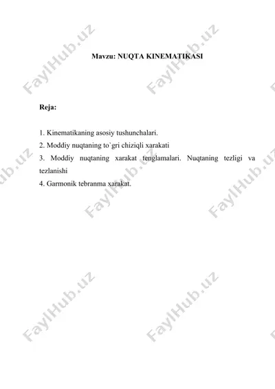 nuqta kinematikasi — DOCX