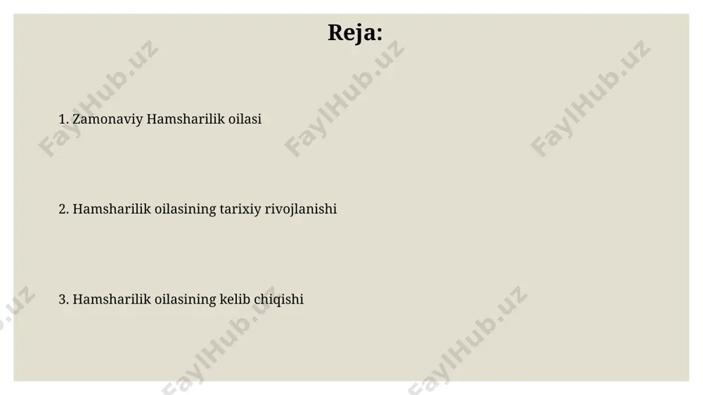 g taʼlimiga alohida eʼtibor beriladi, oʻrtacha 2-3 farzand oliygohda tahsil oladi va ularning 80% dan koʻprogʻi toshkent shahrida yoki uning yaqinida yashaydi. to‘y marosimlarida kelin salomida 7 ta turli xil taom va 12 ta turli xil shirinliklar taqdim etilishi, qadimiy anʼanalarga mos ravishda buxoro viloyatining qishloqlarida saqlanib qolgan. hamsharilik oilasining tarixiy ildizlari hamsharilik oilasining ildizlari 15-asrning oxiriga, samarqand va buxoro viloyatlarining qishloq hududlariga borib taqaladi, bu davrda oilaviy an’analar va mahalliy ijtimoiy tuzumning o’ziga xos xususiyatlari kuzatilgan. 18-asrda hamsharilik oilasi a’zolari o’rtasida 3 ta yirik shoxcha paydo bo’lib, ularning har biri o’ziga xos hunarmandchilik va savdo faoliyatlari bilan shug’ullanib, geografik jihatdan turli hududlarga tarqalib ketgan. mustaqillikdan keyingi davrda hamsharilik mustaqillikdan keyin, 1990-yillarning boshlarida toshkent shahrida va samarqand viloyatida hamsharilik tashkilotlari faol rivojlana boshladi, a'zo soni 5000 dan oshdi. 2000-yillardan boshlab, hamshariliklarning ijtimoiy-iqtisodiy faoliyati kuchayib, qariyb 10 ta viloyatda ta'lim, sog'liqni saqlash va infratuzilmani rivojlantirishga 2 million aqsh dollaridan ortiq mablag' …