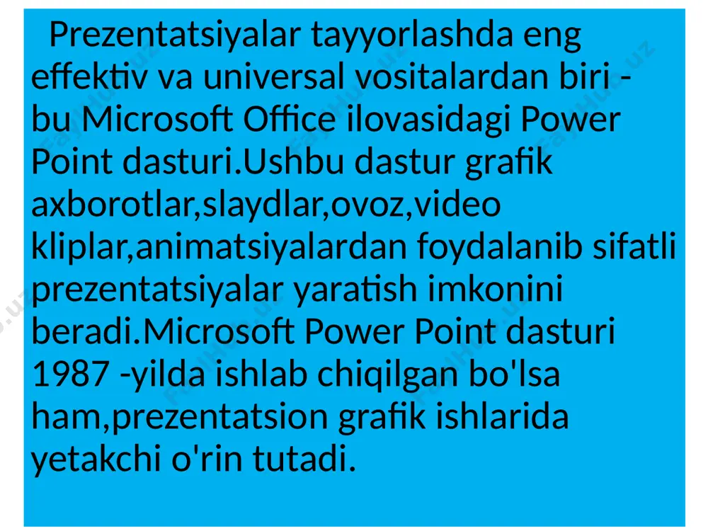 power point dasturida ishlashni tushuntirish - Page 4