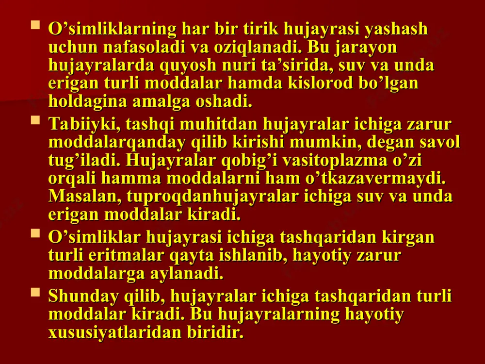 hujayralarning hayotiy faoliyati - Page 5