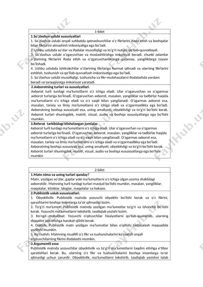 so‘zlashuv uslubi xususiyatlari — DOC
