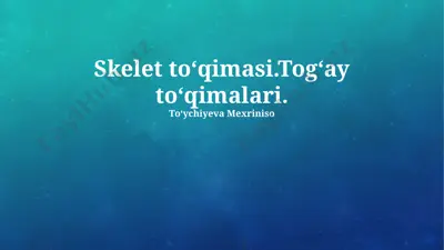 suyak va biriktiruvchi to'qimalarning o'zaro aloqasi — PPTX