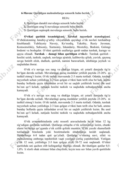 sensorik baho berish texnologiyasi — DOCX