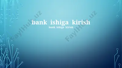 bank operatsiyalari — PPTX