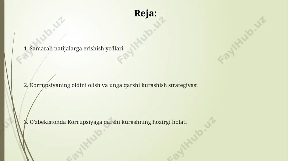 arshi kurash bo'yicha 30 dan ortiq loyihalarda ishtiroki ommaviy nazoratni kuchaytirdi. ombudsman institutining 2023 yilda qabul qilingan 5000 dan ortiq murojaatlarining 15%i korrupsiya holatlari bilan bog'liq bo'lib, ommaviy nazoratning samaradorligini ko'rsatadi. huquqiy asoslar va amaldagi qonunlar korrupsiyaga qarshi kurashish boʻyicha qonun hujjatlari 2017 yildan buyon bir necha marta takomillashtirilgan boʻlib, ularning samaradorligini oshirishga qaratilgan yangi moddalar va mexanizmlar qoʻshilgan. oʻzbekiston respublikasining jinoyat kodeksining 210-moddasi poraxoʻrlikni 15 yilgacha ozodlikdan mahrum qilish bilan jazolashni nazarda tutadi, bu esa jiddiy huquqiy asos yaratadi. davlat xizmatchilari oʻz manfaatlarini roʻyobga chiqarish uchun lavozimidan foydalanish bilan bogʻliq boʻlgan 50 dan ortiq turdagi huquqbuzarliklar aniqlangan va jinoyat javobgarligi belgilab qoʻyilgan. xalqaro hamkorlik va tajriba almashish germaniya va yaponiya kabi rivojlangan davlatlarning korrupsiyaga qarshi kurash bo'yicha texnik yordami va o'quv dasturlari orqali huquqiy tizimni takomillashtirishga qaratilgan 5 ta muhim loyiha amalga oshirildi. o'zbekistonning korrupsiyaga qarshi kurash bo'yicha bmtning yevropa va markaziy osiyo bo'yicha mintaqaviy dasturiga qo'shilishi, 20 dan …