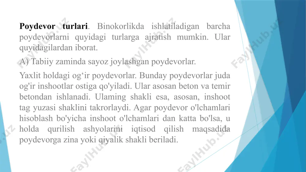 poydevor turlari va ulardan loyihalashning ahamiyat - Page 5