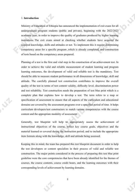 et appropriate test items. 2.2. significance of test blueprint preparation the test blueprint will help to ensure that the tests appropriately assess the instructional objectives of the course; reflect key course goals and objectives and to include the appropriate item formats for the skills being assessed. additionally the test blueprint can be used by the students as a study guide; to facilitate learning by providing a framework or mental schema for students and to communicate course expectations to stakeholders like schools and others. 3. expected profile of the graduates upon completion of the b.sc. nursing program, the graduates will be able to accomplish the following core competencies: knowledge 1. apply the concepts and models of disease prevention and health promotion in health care service provision. 2. analyze, interpret and use health and health-related indicators. 3. apply principles of public emergency and disaster management. 4. diagnose the client's health needs and …