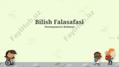 bilish falasafasi — PPTX