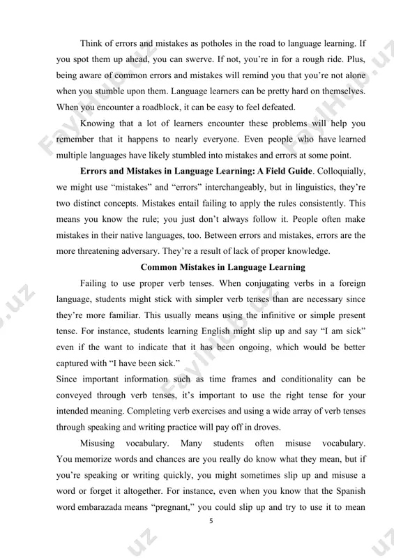 th which verb. for instance, a student learning english might say “they eats.” however, learners may struggle with this due to lack of practice. the more writing and speaking practice you have, the less likely you’ll struggle with subject/verb agreement. gender agreement. many languages have gendered nouns and adjectives. since this is something that english lacks, students may find it a little tricky. to avoid mistakes with gender agreement, it’s important to make gender an important part of your word study. another valuable trick is to pay attention to gender patterns. often times, words of a particular gender will share a similar ending. for instance, someone studying russian might not remember if метель is masculine or feminine. however, if they’ve studied that the -тель ending is masculine, they’re less likely to slip up. over time, studying endings will make it easy to identify the gender of a word without having …