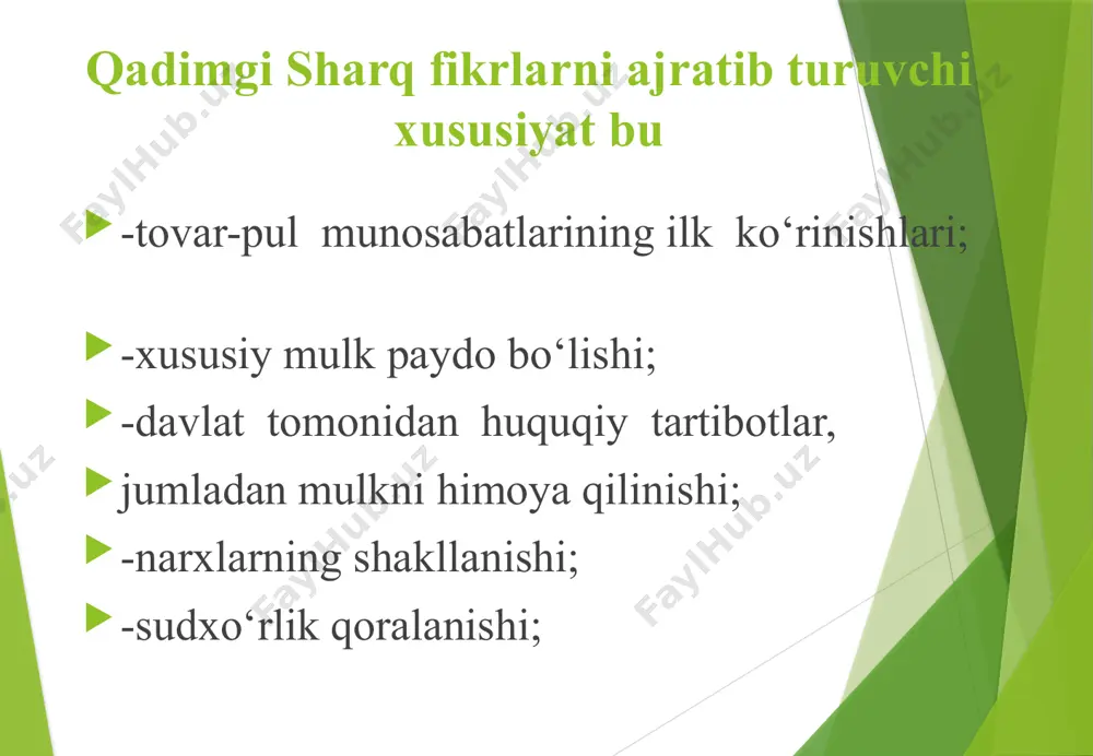 h masalalari ko‘rib chiqilgan, so‘ngra tashqi siyosat usullari to‘g‘risida, maxfiy xizmat to‘g‘risida, armiyani tashkil qilish va shu kabilar to‘g‘risida so‘z yuritiladi. «artxashastra» «artxashastra»ning eng boshidayoq podsho to‘rtta «ilmni» bilishi zarurligi to‘g‘risida fikr yuritiladi. ulardan biri iqtisodiyot hisoblanadi. «iqtisodiyot» dehqonchilik, chorvachilik va savdo sifatida ko‘riladi. mamlakatda qishloq xo‘jaligi, eng awalo, dehqonchilik asosiy soha hisoblangan. «artxashastra»da «artxashastra»da irrigatsiya ishlarini yaxshilash ham nazarda tutilgan. «sug‘orish tizimlarini qurish, - deyiladi unda - hosilning manbayi hisoblanadi...» sug‘orish tizimiga yetkazilgan har qanday zarar uchun og‘ir jazo, hatto o‘limga mahkum etish tavsiya etiladi. «artxashastra»da davlatning moliya muammolarini hal etishga katta ahamiyat beriladi. davlatning daromadlari davlat xo‘jaliklari foydasidan, turli soliq va boj to‘lovlaridan tashkil topgan. xarajatlar qismiga kelsak, davlat sanoatni, savdoni rivojlantirishga, jamoa ishlariga mablag‘ ajratib kelgan. qadimgi gretsiyadagi iqtisodiy fikrlar qadimgi yunonistonda ham iqtisodiy fikrlar yanada rivojlantirildi. ksenofont, platon, aristotel asarlarida iqtisodiy muammolar maxsus tadqiqot obyektiga aylandi. ksenofont (m.av. 430–355) asarlarida yaqqol ko‘rish mumkin. uning ko‘p sonli …