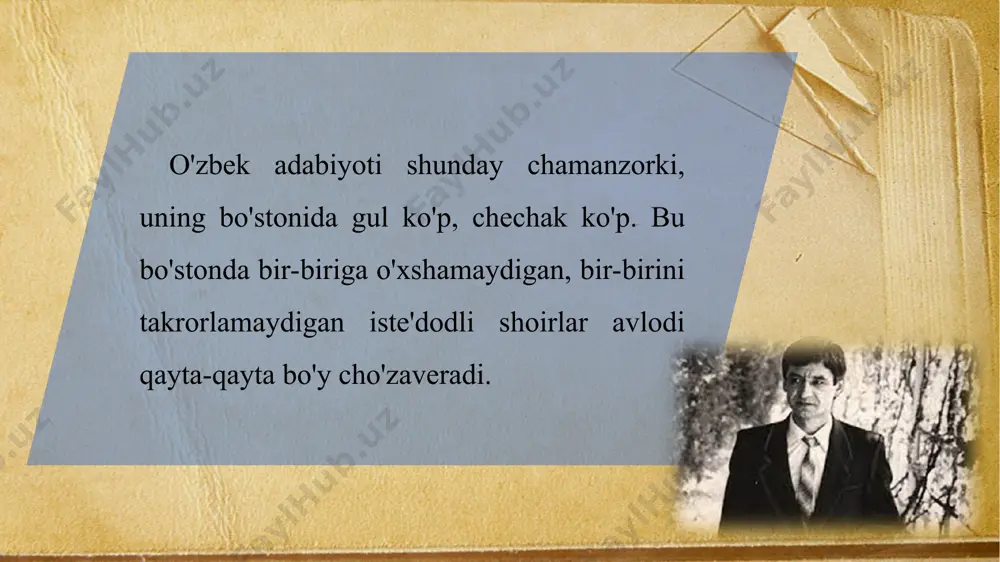 bosib yuzini turganda osmonin bag'riga ilk bor biz olib borgaymiz tuproq isini, gulday dimog'iga tutamiz, qizim, biz hali hammadan o'tamiz, qizim!.. muhammad yusuf 1997-yildan e'tiboran o'zbekiston yozuvchilar uyushmasi raisining o'rinbosari etib tayinlandi. garchi uning she'rlari vaqtli matbuotda tez-tez chop etilib turgan bo'lsada, birinchi she'riy to'plami nisbatan kech-1985-yildagina e'lon qilingandi. shundan keyin shoirning «bulbulga bir gapim bor», «iltijo», «uyqudagi qiz», «halima enam allalari», «ishq kemasi», «ko'nglimda bir yor», «bevafo ko'p ekan», «yolg'onchi yor», «erka kiyik», «osmonimga olib ketaman» singari o'nlab she'riy majmualari o'quvchi qo'liga yetib bordi. u yirik poetik janrlarga ham murojaat etib, «osmonning oxiri», «qora quyosh» singari dostonlar yaratdi. yurtimizning mustaqillikka erishgani muhammad yusuf ijodida yangi ufqlarni ochdi. uning millat va yurt istiqloli sharafiga bitgan go'zal she'rlari o'zining samimiyligi, soddaligi, badiiy mukammalligi bilan millionlar qalbida aks sado berdi. shoirning «vatanim», «xalq bo'l, elim», «dunyo», «inshoolloh», «0'zbekmomo», «iqror», «tilak» singari o'nlab she'rlari chinakam she'riyat yurtni qanday kuylamog'i lozimligini isbotlagan asarlar bo'lib …
