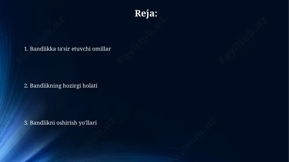 unday holatlar ko'proq kuzatilgan. ishdan bo'shatilgan xodimga o'zbekiston respublikasi qonunchiligiga asosan, o'rtacha oylik ish haqining 3 oydan kam bo'lmagan miqdordagi kompensatsiya to'lanadi, ammo bu miqdor ish stajiga va ish beruvchining moliyaviy ahvoliga qarab o'zgarishi mumkin. ish qidirish strategiyasi ish qidirishda 50 dan ortiq ish joylari e'lon qilinadigan linkedin, indeed va career.uz kabi onlayn platformalardan foydalaning va haftasiga kamida 10 ta murojaatnoma yuboring. samarqanddagi ish bozoriga moslashgan holda, cv'nizni 3 yil ichida o'zgartiring va 2 ta referat taqdim eting, bu sizning professional tajribangizni namoyish etadi. kasbiy rivojlanish kasbiy rivojlanish bo'yicha o'tkazilgan so'rovnomalarning 70%i toshkent shahrida 25-45 yosh oralig'idagi xodimlarning malaka oshirishga bo'lgan yuqori ehtiyojini ko'rsatdi. samarqanddagi it sohasidagi mutaxassislarning 85%i o'z malakalarini oshirish uchun onlayn kurslar va vebinarlar orqali 1000 soatdan ortiq vaqt sarflaydi. ishga qabul qilish jarayoni 2023 yilda o'tkazilgan tadqiqotlarga ko'ra, ishga qabul qilish jarayonida muvaffaqiyatga erishish ehtimoli intervyuga yaxshi tayyorgarlik ko'rish va muloqot qobiliyatiga bog'liq, xususan, samarqanddagi it …