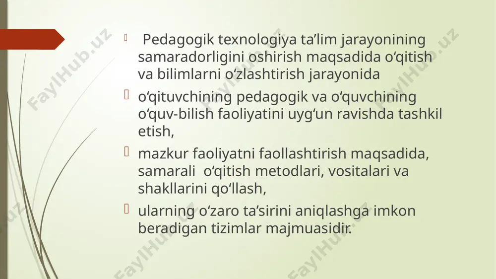 ilsa,pastida ularning yechimining harakatlari yoziladi. . s o 2 h2 hcl cl2 c2h2 hbr h2o asetilenni kimyoviy xossalarini tasvirlovchi reaksiya tenglamalarni baliq skeleti shakli orqali ifodalang... darsning barcha bosqichlarida foydalanish mumkin baliq skeleti - . tushuncha mazmuni fosfor qanday oksidlanish darajalarini namoyon qiladi ? fosforni qanday allotropik shakl o`zgarishlarni namoyon qiladi? fosforni elektron formulasini yozing fosfor qanday olinadi? reaksiya tenglamalarini yozing. fosforni vodorodli birikmasi nima deb ataladi? reaksiya tenglamasini yozing. gugurt qutisi yonboshiga surtilgan qizil fosfor, gugurt kallagidagi qanday modda bilan reaksiyaga kirishadi va yonadi? reaksiya tenglamasini yozing. fosforni biologik ahamiyati haqida yozing. “tushunchalar tahlili” usuli uchun ekspert varag’i – barcha darslarda qo`llash mumkin “o’ylab top” o’yini sinf 2 yoki 3 guruhga ajratiladi. bolalar bir – birga qarab saflanadi. birinchi guruhdagi i o’quvchi 1 ta kimyoga oid termin aytadi. ikkinchi guruhdagi o’quvchi birinchi guruh o’quvchisi aytgan terminning oxirgi harfiga boshqa kimyoga doir termin aytadi 3 guruh esa 2-guruh aytgan terminnig …