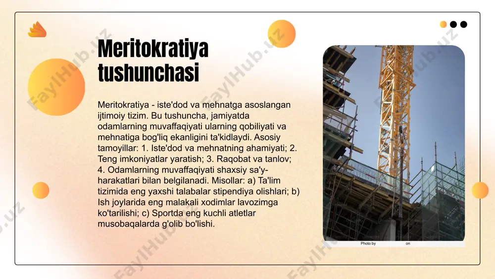 atishiga imkon beradi. ushbu modelda meritokratiyaning roli • o'z-o'zini boshqarish va motivatsiyani oshiradi. • ijtimoiy adolatni ta'minlaydi. • innovatsion fikrlashni rag'batlantiradi. • eng yaxshi iste'dodlarni jalb etadi. • jamiyatning rivojlanishiga hissa qo'shadi. futuristik siyosiy rivojlanish modeli futuristik siyosiy rivojlanish modeli, global o'zgarishlar va yangi texnologiyalar asosida shakllanadi. ushbu model, davlatlararo munosabatlar, iqtisodiy integratsiya va demokratik jarayonlarni o'z ichiga oladi. yangiliklar va ijtimoiy tarmoqlarning roli ham katta ahamiyatga ega, chunki ular siyosiy qarorlar qabul qilish jarayonini tezlashtiradi. 2033 yilgacha siyosiy rivojlanish tendensiyalari - global hamkorlikning kuchayishi. - raqamli demokratiya va elektron saylov tizimlarining joriy etilishi. - ijtimoiy adolat va tenglik tamoyillarining rivojlanishi. - yashil siyosat va barqaror rivojlanishning ustuvorligi. - o'zgaruvchan iqlim sharoitida siyosiy strategiyalarning yangilanishi. ijobiy tomonlar salbiy tomonlar imkoniyatlar tahdidlar futuristik modelning ijobiy tomonlari, masalan, meritokratiya asosida tanlov jarayonini osonlashtiradi va eng yaxshi iste'dodlarni jalb qiladi. bu, shuningdek, innovatsiyalar va yangiliklar uchun qulay muhit yaratadi. biroq, bu modelda ba'zi …