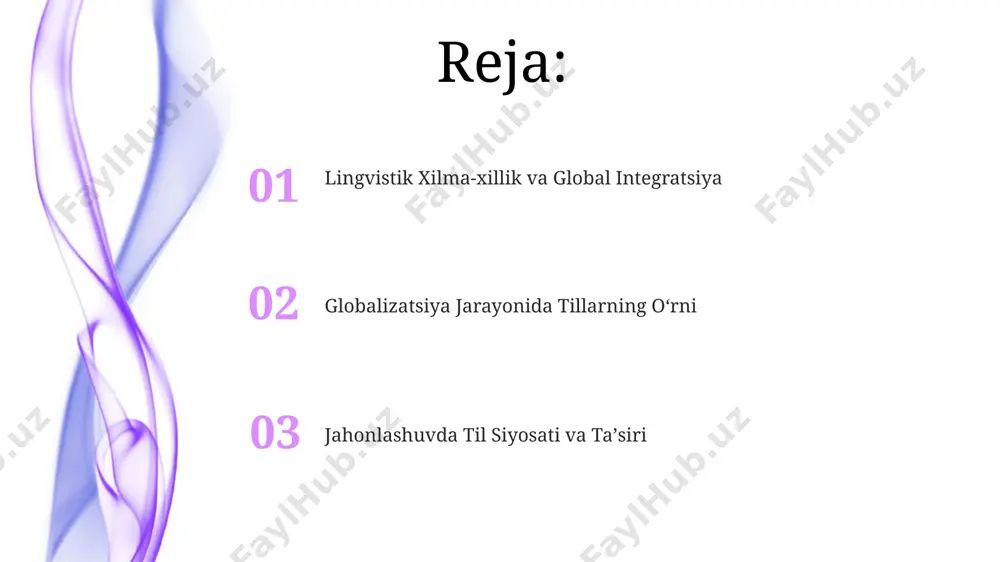 aklarida, masalan, xitoy va hindistonda, mahalliy tillarni o'rganishga qiziqish sezilarli darajada oshdi, bu esa 30% ga yaqin o'sishni ko'rsatdi. globalizatsiya jarayonida tillarning o'rni jahon savdosi hajmining 2022 yilda 30 trillion dollarga yetishi, asosan, ingliz tili kabi global tillarning biznes muloqotlarida keng qoʻllanilishi bilan bogʻliq boʻlib, bu esa xalqaro hamkorlikni kuchaytirdi. 2010-yildan buyon osiyo mintaqasida, xususan, xitoy va hindistonda, mahalliy tillarning oʻrni va taʼsiri kuchayib, ingliz tiliga alternativa sifatida koʻplab xalqaro tashkilotlarda ishlatilmoqda. jahonlashuvda asosiy tillarning roli жаҳонлашувда инглиз тилининг ҳукмронлиги, 2023 йил ҳолатига кўра, жаҳон аҳолисининг 1,5 миллиарди томонидан иккинчи тил сифатида ўрганилишини кўрсатади, бу эса халқаро ҳамкорлик ва савдодаги асосий ролни тасдиқлайди. хитой тилининг тезкор тараққиёти, айниқса, осиё ва африканинг кўплаб мамлакатларидаги 1,2 миллиарддан ортиқ она тилида со'злашувчиларнинг сони туфайли, глобал иқтисодий муносабатларда муҳим омил бўлиб турибди. tillarni himoya qilish va rivojlantirish 200 dan ortiq tilning global miqyosdagi mavjudligi, xususan, afrika va osiyo mintaqalaridagi tillarni himoya qilish va rivojlantirish …