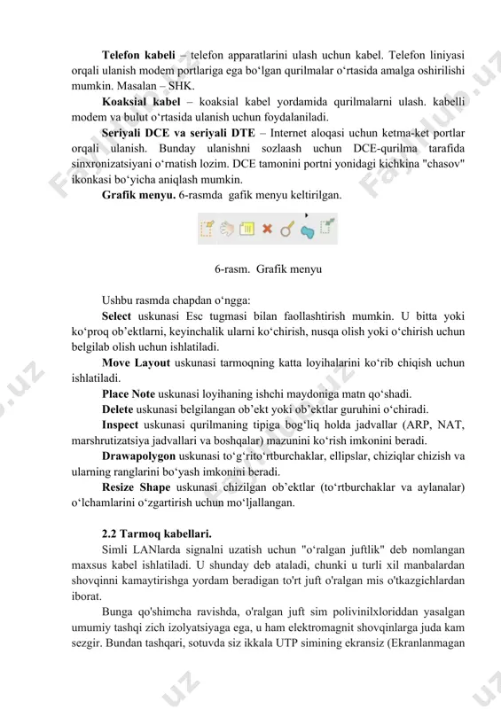 t shovqinlarga juda kam sezgir. bundan tashqari, sotuvda siz ikkala utp simining ekransiz (ekranlanmagan o'ralgan juftlik) va qo'shimcha folga ekraniga ega ekranlangan navlarini topishingiz mumkin – bu barcha juftliklar uchun keng tarqalgan (ftp – foiled twisted pair) yoki har bir juft uchun alohida (stp – shielded twisted-pair). uyda ekran (ftp yoki stp) bilan o'ralgan juft modifikatsiyani faqat katta shovqin uchun ishlatish yoki juda uzun simi uzunligi bilan maksimal tezlikka erishish maqsadga muvofiqdir, bu esa 100 m dan oshmasligi kerak. boshqa hollarda, arzonroq ekranlashtirilgan utp kabeli ishlaydi, uni topish mumkin. har qanday kompyuter do'konida. o’ralgan juft sim bir necha toifalarga bo'linadi, ular cat1 dan cat7gacha etiketlanadi. ammo siz darhol bunday xilma-xillikdan qo'rqmasligingiz kerak, chunki uy va ofis kompyuter tarmoqlarini qurish uchun asosan cat5 toifali ekransiz simi yoki uning biroz yaxshilangan versiyasi cat5e ishlatiladi. ba'zi hollarda, masalan, tarmoq katta elektromagnit shovqinlarga ega xonalarda yotqizilganida, siz folga shaklida umumiy ekranga ega bo'lgan oltinchi …
