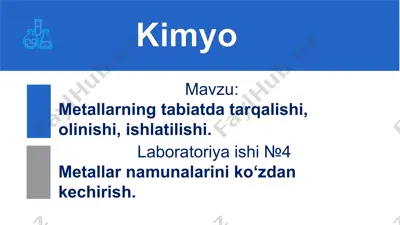 metallarning tabiatda tarqalishi, olinishi, ishlatilishi. — PPTX