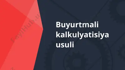 buyurtmali kalkulyatisiya usuli — PPTX