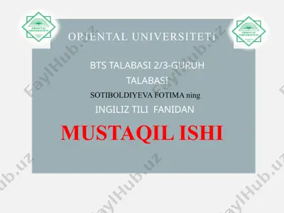 ingiliz tili fani — PPTX