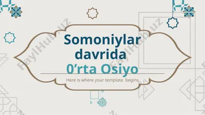 somoniylar davrida o'rta osiyo — PPT