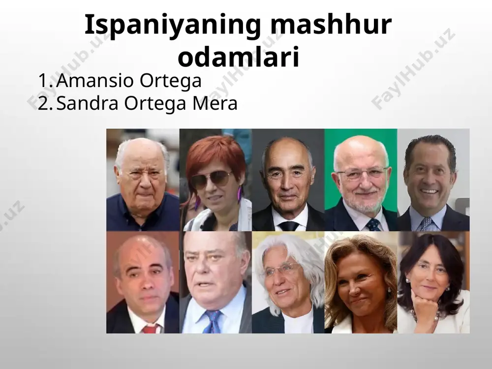 a chiqmagan qizga "señorita" deyiladi. ismlarga qo'shilgan "don" va "doniya" manzillari chuqur hurmat ifodasidir. bu murojaat shakllari akademiklar, shifokorlar, huquqshunoslar va boshqa oliy ma'lumotli kishilarga nisbatan qo'llaniladi va olijanob tug'ilish belgisidir. kirish bu ishbilarmonlar bilan har qanday tanishish mamlakat biznes kartalari majburiy almashish bilan boshlanadi, shuning uchun ishbilarmonlik muloqotida har doim siz bilan etarli miqdorda bo'lishi kerak miqdori. biznes va ijtimoiy tadbirlarda. salomlashayotganda hozir bo'lganlarning qo'llarini silkiting. qo'l siqish kerak to'g'ridan-to'g'ri odamning ko'ziga qarab turib, kuchli bo'ling. 12 rasmiylik darajasi ispaniyada tashqi ko'rinish katta rol o'ynaydi. konservativ tarzda kiyinishingiz, yorqin, yorqin ranglardan qochishingiz kerak. poyafzal kiyimning eng muhim qismidir. eskirgan poyabzal eng yaxshi kiyimni buzishi mumkin. ispaniyaliklar hatto norasmiy sharoitlarda ham har doim nafis kiyinadilar. shaharda, ayniqsa, yaxshi restoranlarda zamonaviy kiyimlar talab qilinadi erkaklar uchun ko'k yoki kulrang kostyumlar tavsiya etiladi. ishbilarmon ayollarga qora va oq yoki qora va qizil rangli oltin bezakli kiyish tavsiya etiladi. 13 sovg’alar odatda, ish …