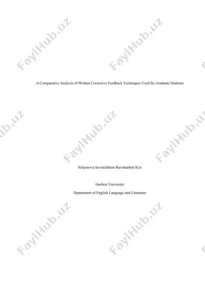 a comparative analysis of written corrective feedback techniques used by graduate students — DOCX