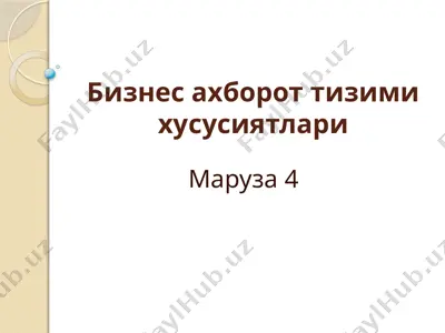 biznes axborot tizimi — PPTX