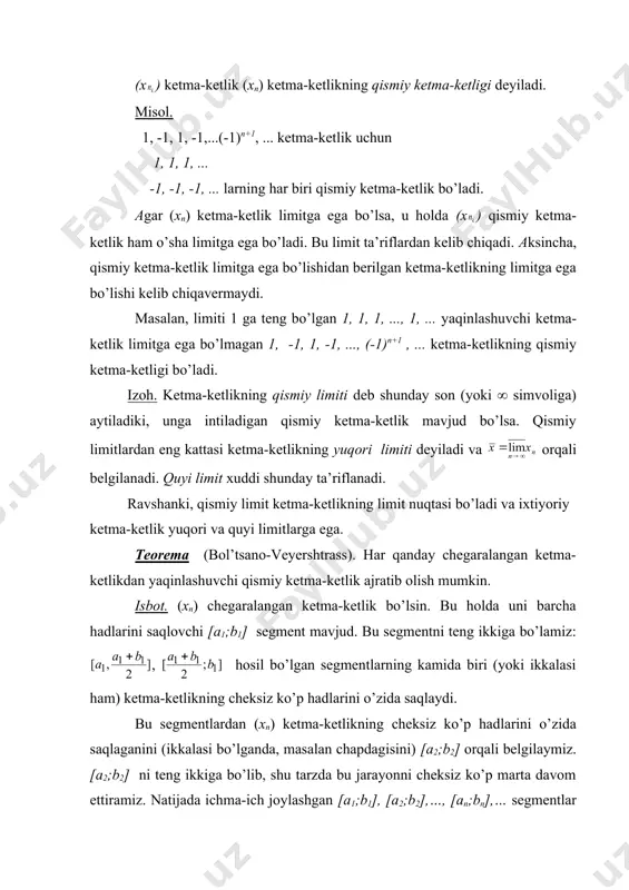 ichma-ich joylashgan segmentlar ketma-ketligi. bolsano-veyershtrass teoremasi - Page 3