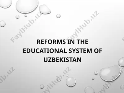 reforms in the educational system of uzbekistan — PPTX