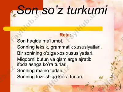 son va olmosh so'z turkumlari — PPTX